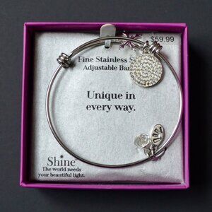 Shine Fine Stainless Steel Adjustable Bangle UNIQUE in Every Way New